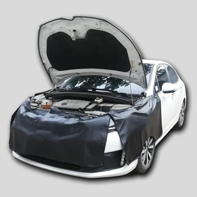 ريحني أغطية الرفارف بثلاث قطع للميكانيكيين من جلد الميكروفايبر وحصائر واقية الرفارف للسيارات للميكانيكيين المزودين بخطاطيف، وغناطيسات قوية للخياطة لشاحنات السيدان، وسيارات SUV ستيشن واجن - Image 2