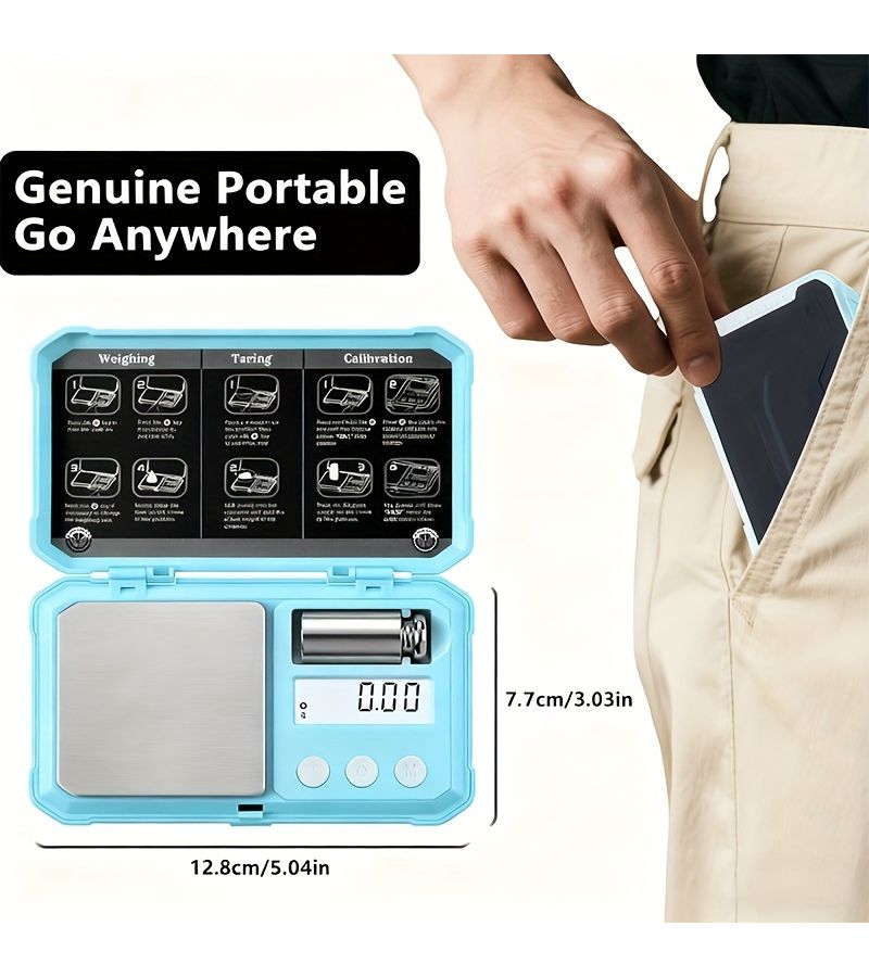 Purple Digital Pocket Scale 200g X 0.01g Precision For Food Jewelry Gold Grains LCD Display Tare Function