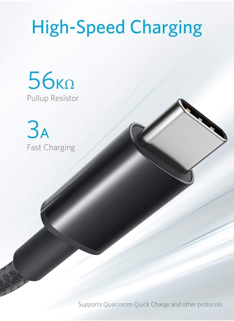 Generic - USB C Cable, [2 Pack, 1 Meter] USB A to USB C Charger Cable, Premium Nylon Fast Charging Cable for Sony Hand Charger 5, Xbox One, Samsung Galaxy S10 S10+/Note 9, LG V30 and More (USB 2.0, Black) 2 pcs - Image 1