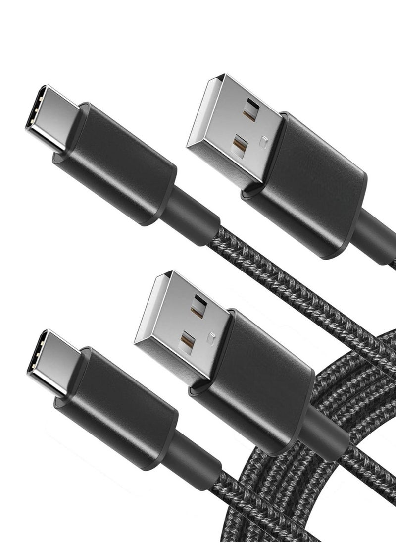 Generic - USB C Cable, [2 Pack, 1 Meter] USB A to USB C Charger Cable, Premium Nylon Fast Charging Cable for Sony Hand Charger 5, Xbox One, Samsung Galaxy S10 S10+/Note 9, LG V30 and More (USB 2.0, Black) 2 pcs - Image 1