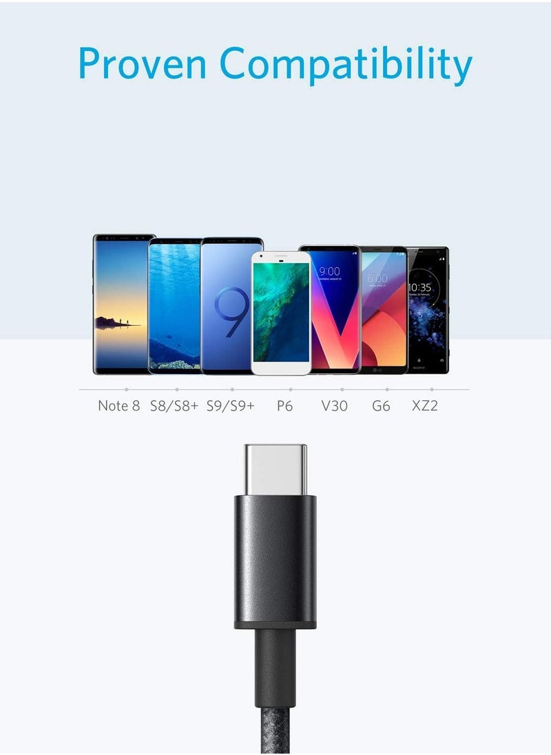 Generic - USB C Cable, [2 Pack, 1 Meter] USB A to USB C Charger Cable, Premium Nylon Fast Charging Cable for Sony Hand Charger 5, Xbox One, Samsung Galaxy S10 S10+/Note 9, LG V30 and More (USB 2.0, Black) 2 pcs - Image 1