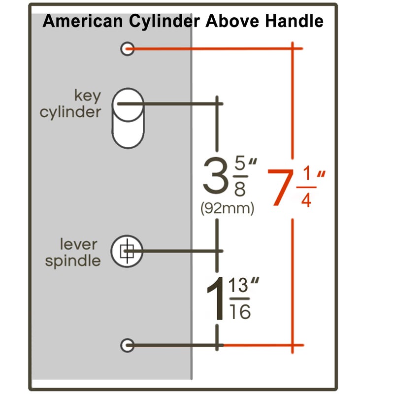 N8LokNLok 10" Arch Keyed MPL Hinged Patio Door Active Handleset Trim Compatible with Ashland, Marvin, Milgard & Jeld-Wen French Doors, 3-5/8" Handle PZ, 7-1/4" H.C., Non-Handed, Matte Black - Image 3