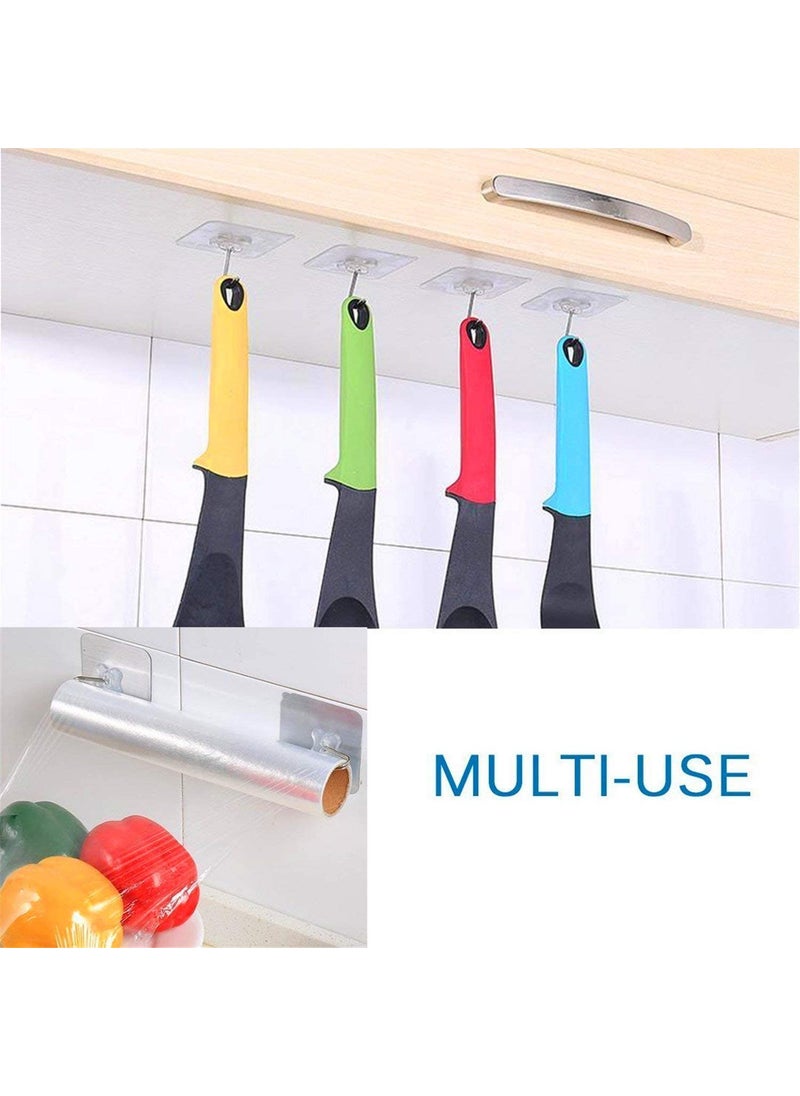 BHADANI SALES - Bhadani Sales 30 PCS Adhesive Hooks Wall Hanger Hook Bathroom Kitchen Transparent Reusable Seamless Scratch Wall Hooks for Towel Loofah Bathrobe Coats Ceiling Hanger Pack 30 - Image 1