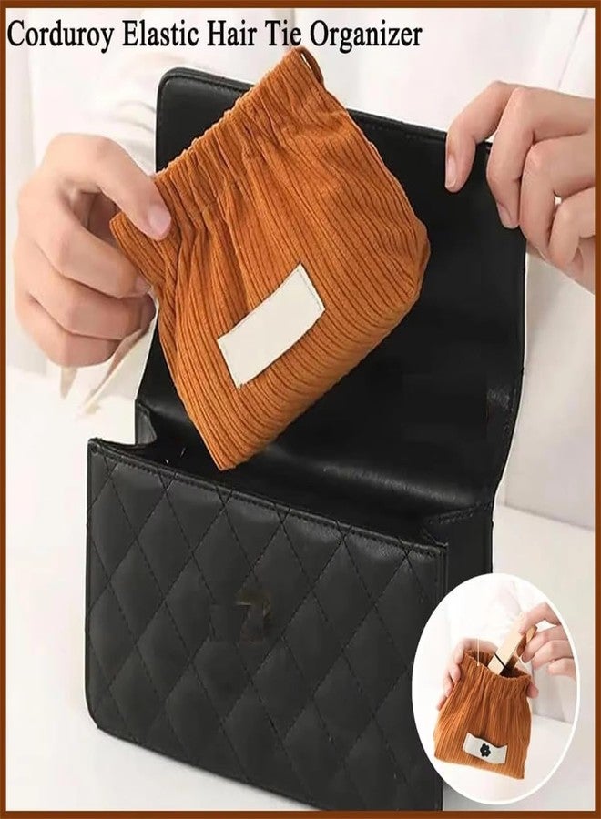 UTRIORIX Corduroy Storage Pouch for Coins, Cash, Jewellery & Makeup | Easy Squeeze Open Small Travel Organizer Bag | Multipurpose Coin Bag for Women, Kids & Gifting | Compact & Reusable - Image 3