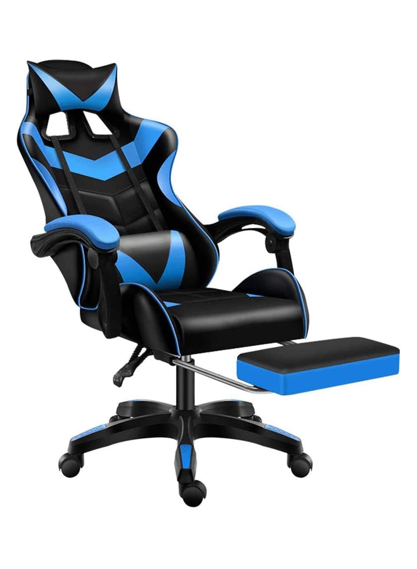 كرسي ألعاب Chulovs مع مسند للقدمين، كرسي كمبيوتر ع...