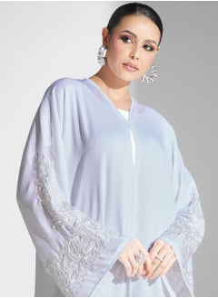 hayas closet Embroidered V-Neck Abaya  - Image 3