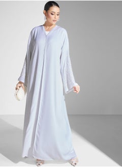 hayas closet Embroidered V-Neck Abaya  - Image 1