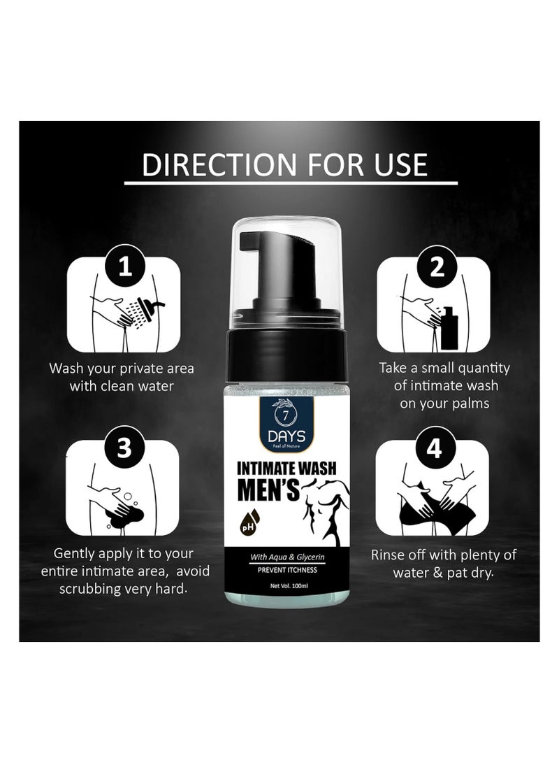 7 Days 7DAYSNATURAL Wash Expert for Men – pH Balanced Wash for Genital Area | Soothes Irritation & Dryness | Gentle Cleanser for All Skin Types(100 Ml) - Image 4