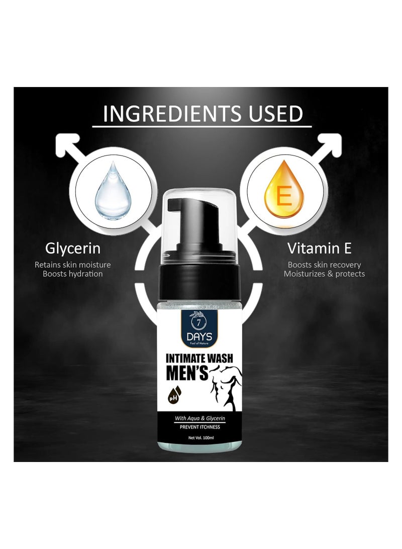 7 Days 7DAYSNATURAL Wash Expert for Men – pH Balanced Wash for Genital Area | Soothes Irritation & Dryness | Gentle Cleanser for All Skin Types(100 Ml) - Image 3