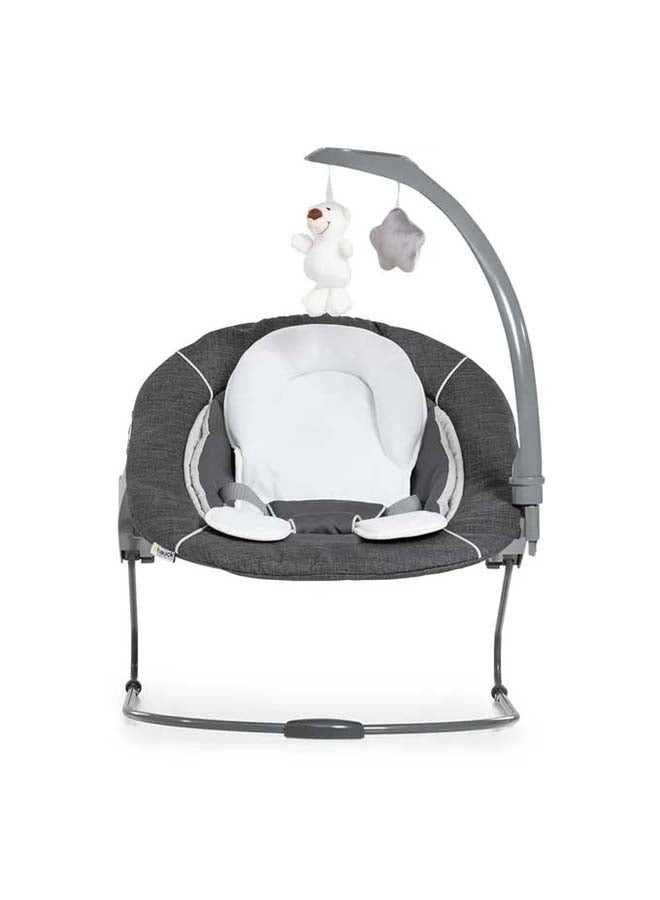 Hauck Alpha+ 2 in 1 Deluxe Bouncer and Baby Rocker, Melange Grey - from Birth, Newborn Set, Compatible with Alpha Highchair, Click On - Image 4