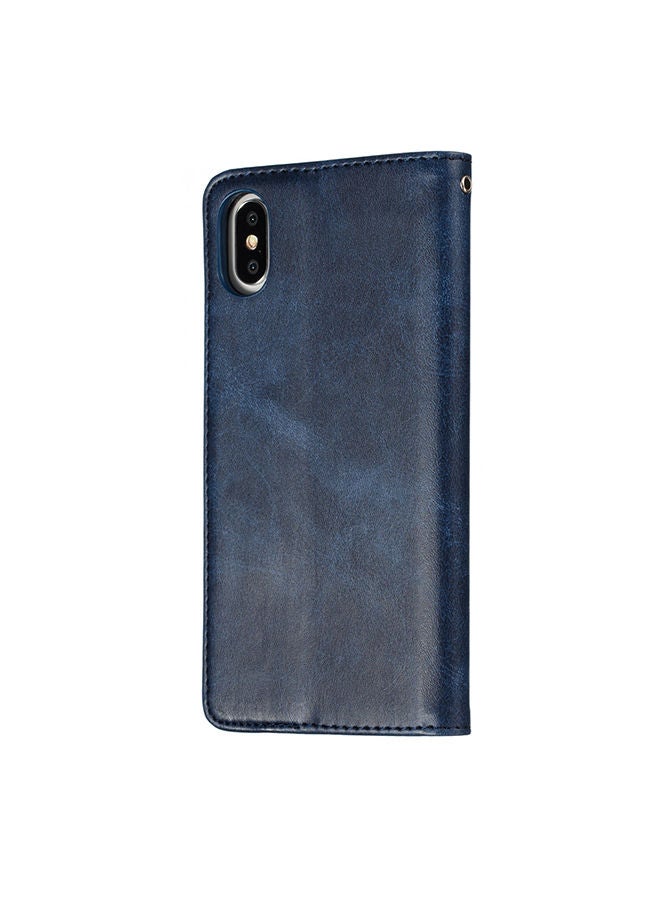 NIBEMINENT Protective Wallet Cards Case Cover For Apple iPhone X / XS Blue  - Image 2
