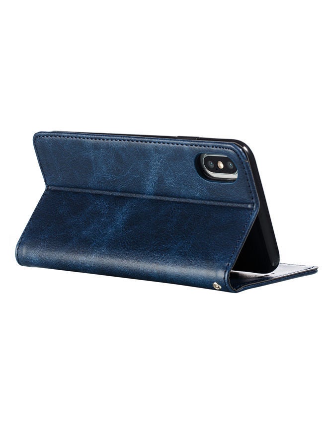 NIBEMINENT Protective Wallet Cards Case Cover For Apple iPhone X / XS Blue  - Image 4