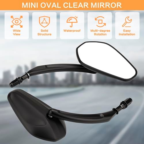 VG MOTO Motorcycle Rearview Mirror Side Mirrors 360 Degree Black Replacement for Harley Softail Dyna Sportster XL 883 1200 Electra Glide Street Bike Scooter Chopper Cruiser - Image 4