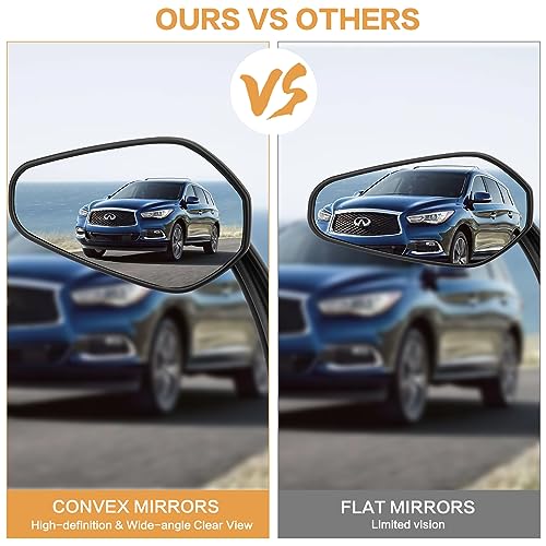 VG MOTO Motorcycle Rearview Mirror Side Mirrors 360 Degree Black Replacement for Harley Softail Dyna Sportster XL 883 1200 Electra Glide Street Bike Scooter Chopper Cruiser - Image 5