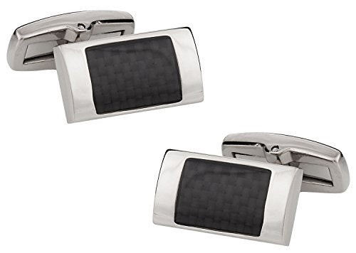 Cuff-Daddy Titanium Carbon Fiber Cufflinks with Jewelry Presentation Gift Box - Image 1