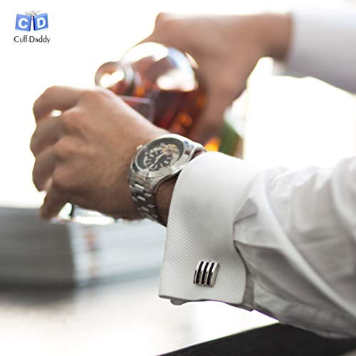 Cuff-Daddy Titanium Carbon Fiber Cufflinks with Jewelry Presentation Gift Box - Image 4