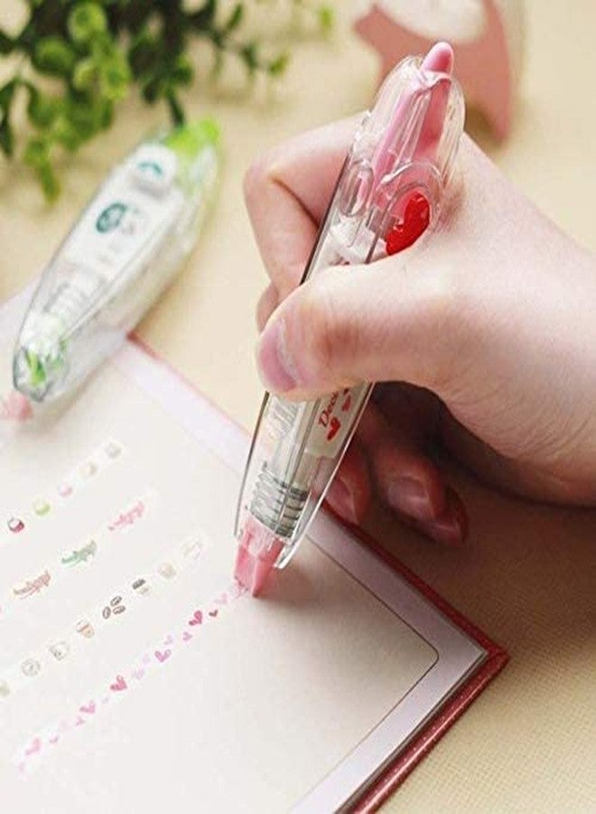 9UP® Cute Pattern Correction Tape Decorative Border Lace Tape Pen Loveable Stickers for Journal DIY Diary Scrapbooking (Pack of 2) - Image 1