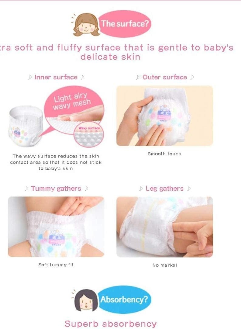 Merries Japanese Merries Diapers Pants  Smooth Air-Through - Comfortable Fit - Prevents Leakage from The Sides  ,M 58 pcs, 6-11KG - Image 3