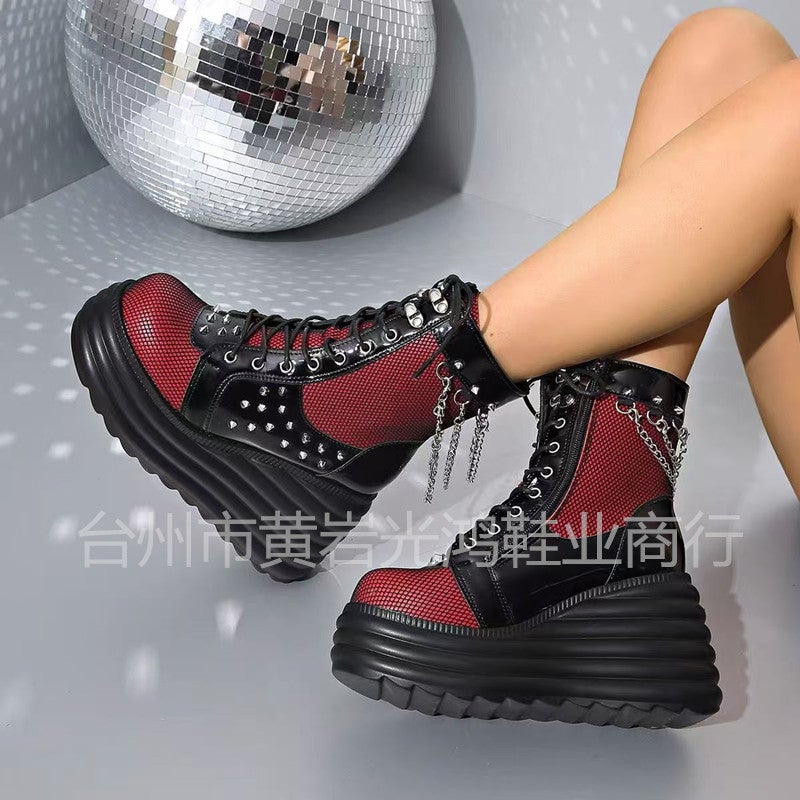 and foreign trade plus size women''s shoes 2025 autumn and winter martin boots lace-up muffin thick-soled short boots round head fashion women''s boots - Image 4