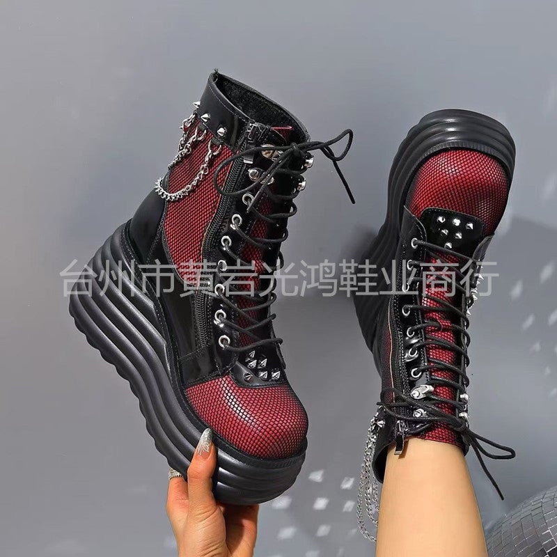 and foreign trade plus size women''s shoes 2025 autumn and winter martin boots lace-up muffin thick-soled short boots round head fashion women''s boots - Image 5
