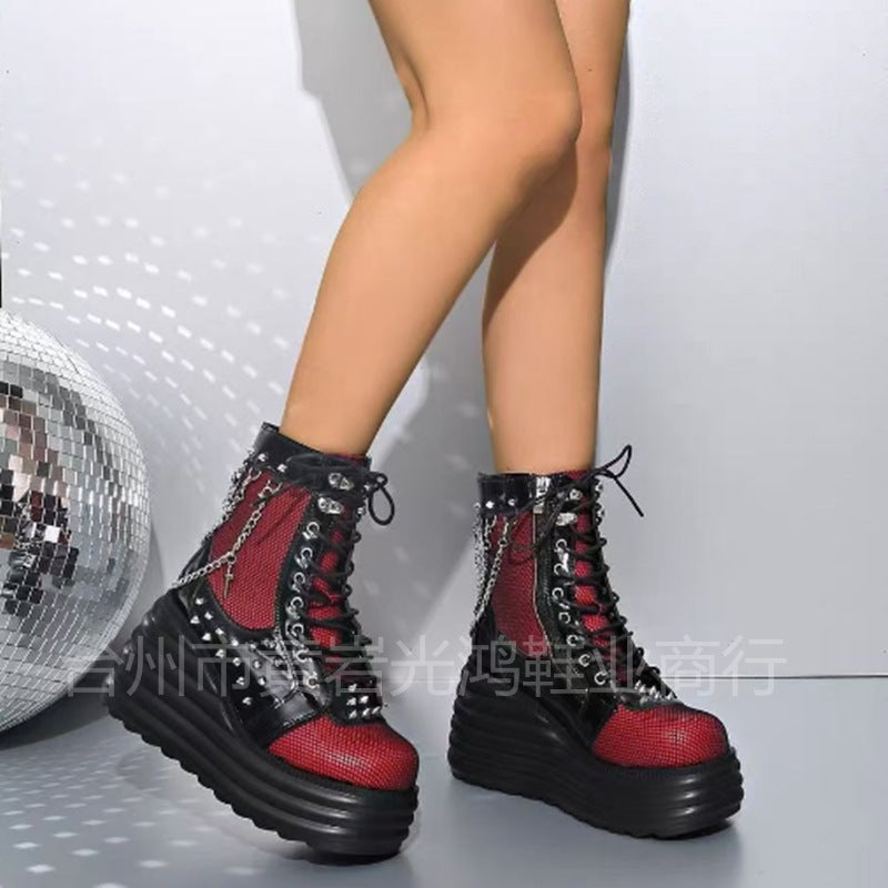and foreign trade plus size women''s shoes 2025 autumn and winter martin boots lace-up muffin thick-soled short boots round head fashion women''s boots - Image 3