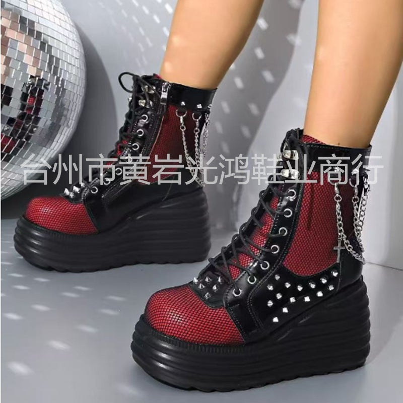 and foreign trade plus size women''s shoes 2025 autumn and winter martin boots lace-up muffin thick-soled short boots round head fashion women''s boots - Image 2
