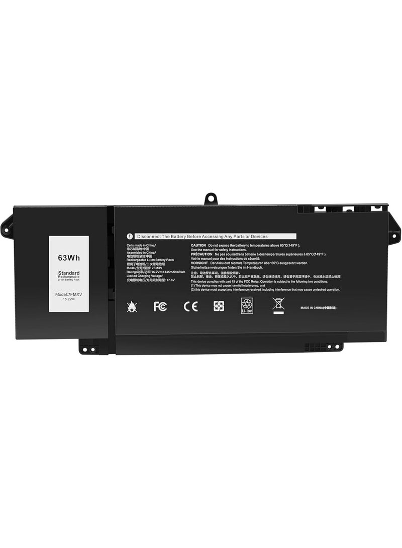 ماكس باور بطارية كمبيوتر محمول 15.2 فولت/63 واط ساعة 7FMXV لأجهزة Dell Latitude 5320 و Latitude 7320 و Latitude 7420 و Latitude 7520 7FMXV 0TN2GY TN2GY 9JM71 4M1JN 1PP63 HDGJ8 MHR4G 727CG 0727CG CN-0TN2GY CN-0727CG - Image 2
