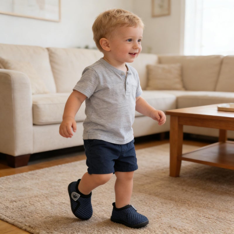 FEETCITY Toddler Shoes Baby Sneakers Boys Girls First Walking Shoes Newborn Crib Shoe Dark Blue - Image 2