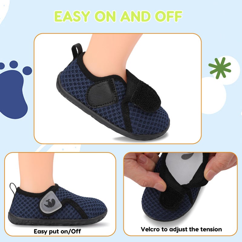 FEETCITY Toddler Shoes Baby Sneakers Boys Girls First Walking Shoes Newborn Crib Shoe Dark Blue - Image 3