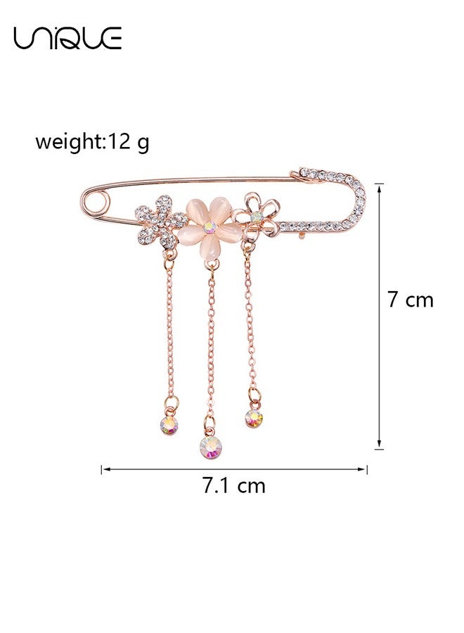 Unique Brooch - Camellia Brooch - Diamond Brooch - Rose Gold Brooch - Safety Pin - Sweater Shirt Jacket Clothing Accessories - DIY Crafts - Image 2