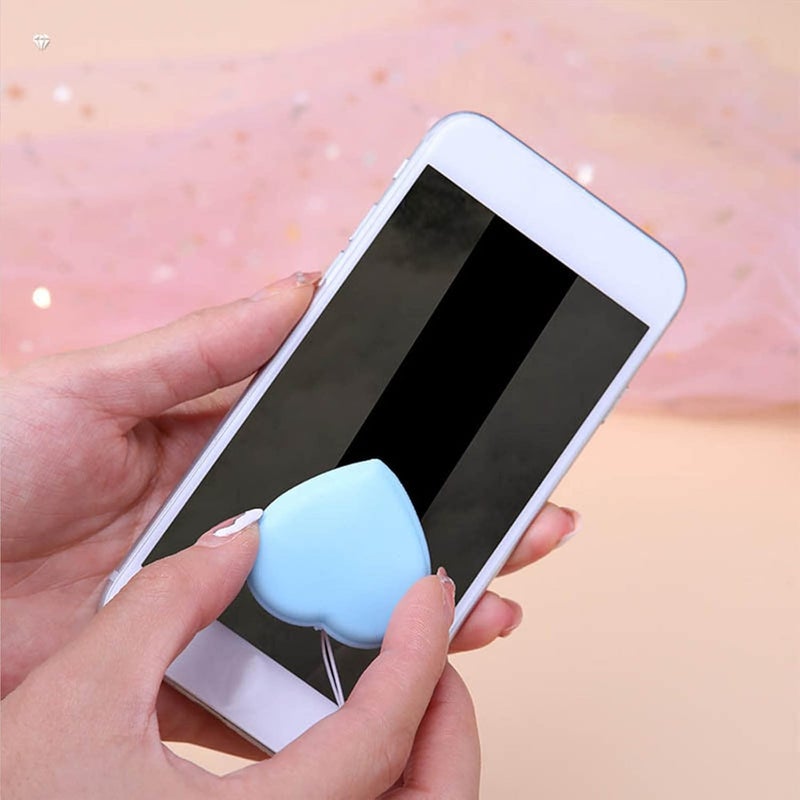 comfrt Heart-Shaped Macaron Screen Glass Cleaner - 1/2/4/6PC Mobile Phone Screen Wipes Lens Cleaner - Creative Screen Glass Cleaning Wipe Brush - Portable Keychain Key Pendant Gift (Khaki-2PC) - Image 3