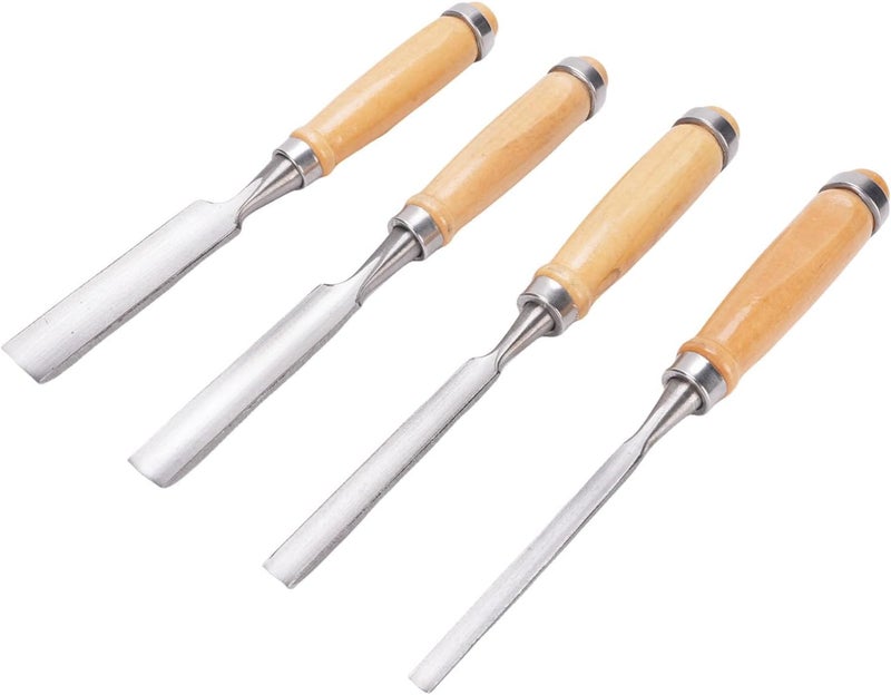 Generic Steel Wood Carving Chisel Set, Professional Half Round Chisels with Wooden Handle for Carpenter Wood Hand Tool Repairing, Shoveling - Image 2