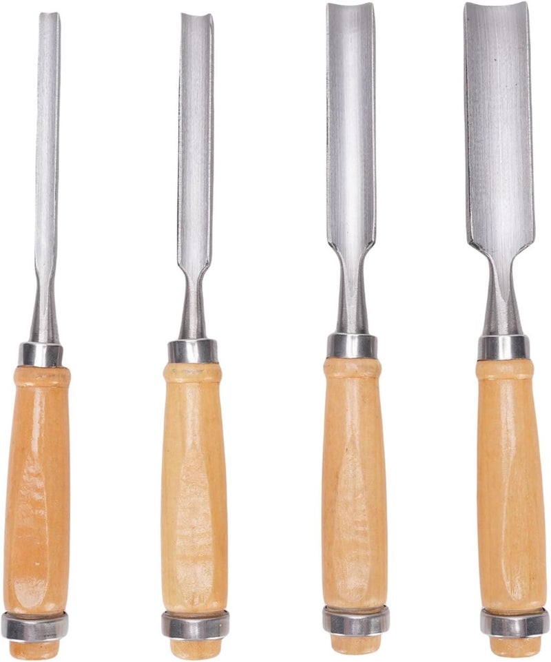 Generic Steel Wood Carving Chisel Set, Professional Half Round Chisels with Wooden Handle for Carpenter Wood Hand Tool Repairing, Shoveling - Image 1