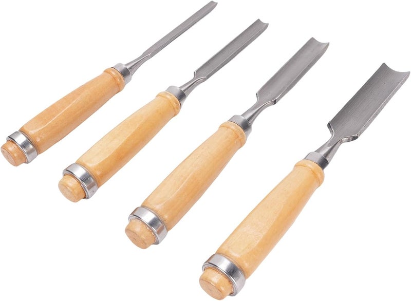 Generic Steel Wood Carving Chisel Set, Professional Half Round Chisels with Wooden Handle for Carpenter Wood Hand Tool Repairing, Shoveling - Image 4