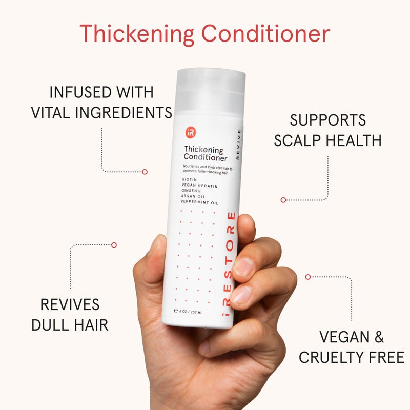 iRESTORE Biotin Hair Conditioner for Damaged Dry Hair - Biotin Conditioner for Fine Hair Growth, Volumizing Thickening Conditioner with Ginseng & Argan Oil to Moisturize, Pair With Hair Loss Shampoo - Image 4