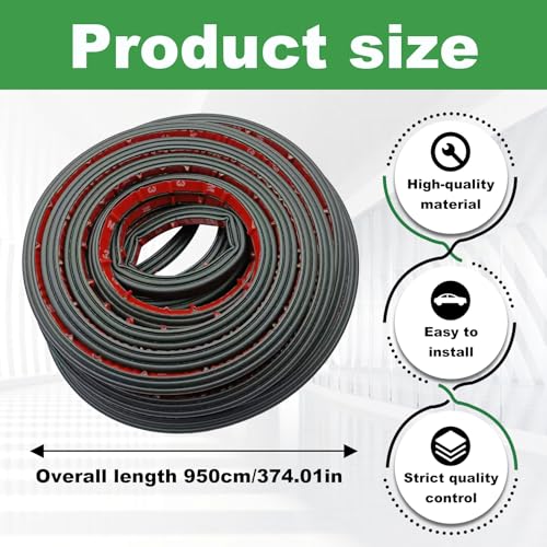 LTDCVTR 31.4Ft Car Door Seal Strip Universal Self-Adhesive Thickened Rubber Weather Stripping for Soundproofing, Waterproof &Dust Protection, Large Auto Door Edge Trim Seal Gasket for Truck, SUV, RV - Image 2