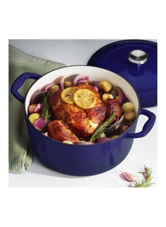 TRAMONTINA Since 1911,Made in Brazil- Series 1000 5.5 Qt Cobalt Enameled Cast Iron Covered Round Dutch Oven  - Image 2
