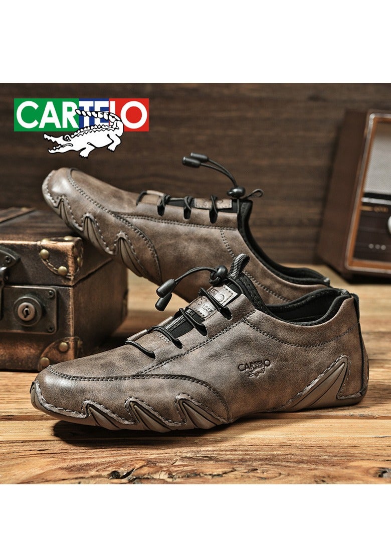 CARTELO أحذية الجولف للرجال، أحذية جلدية كاجوال، أحذية منخفضة الساق - Image 2