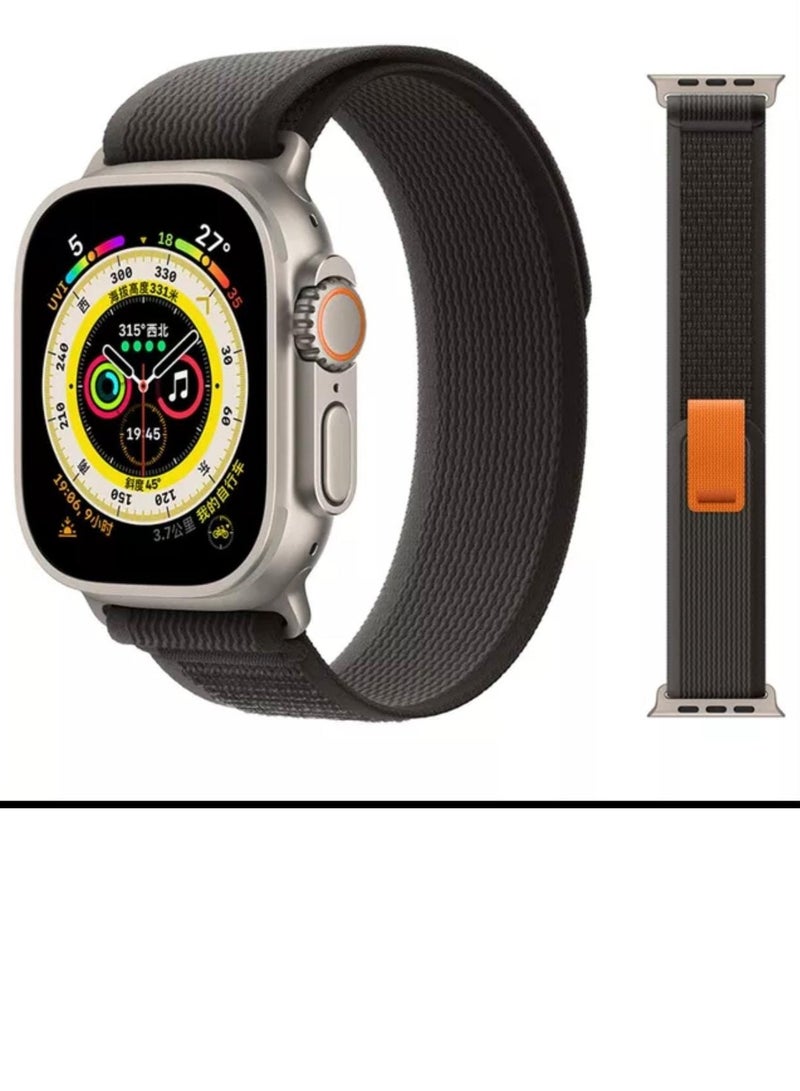 سوار ساعة ابل الشكل الجديد لون اسود مع رمادي مقاس 42 - Image 1