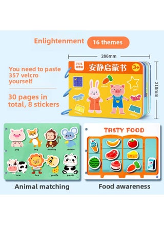 Quiet Book Children's Early Education Enlightenment Paste Book Puzzle Baby Sticker Book Toy Busy Book-Color:The Enlightenment Model [16 Themes, 30 Pages In Total] Needs To Stick Hook And Loop On Its Own. - pzsku/Z1DDAB859B0C93657CAE8Z/45/1745472132/18f1d420-c53b-4d65-b65b-6e011d818990