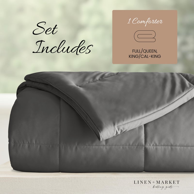 Linen Market King Comforter (1 Piece - Gray) - Bring Luxury Home with Our Soft and Lightweight Down Alternative Comforters King Size - Can Also fit as California King Size Beds - Image 2