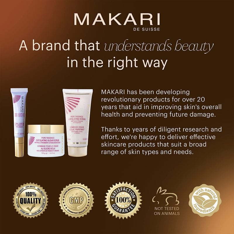 Makari Pure Radiance Exfoliating Face Scrub (5.92 fl oz) | Exfoliating Scrub for Face & Body | Skin-Smoothing Formula with Papaya, Pineapple & Pomegranate - Image 5