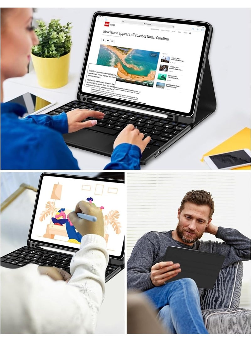 Keyboard Case for iPad Pro 11-inch (M4), Backlit Magnetically Detachable Bluetooth Keyboard with Touchpad and Pen Holder Slot, (A2836, A2837, A3006) for iPad Pro 11 2024 - Image 4