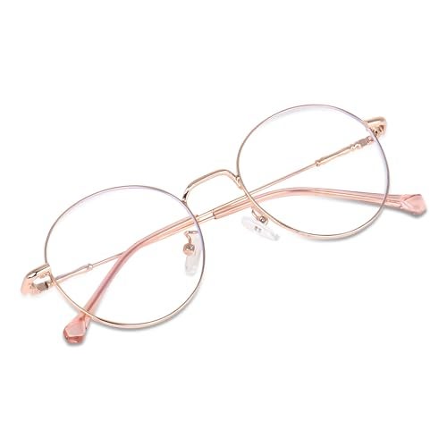 Dervin Zero Power Computer Bluelight Blocking Glasses For Men and Women | Blue Cut Computer Glasses | Full Rim Oval Shape Glasses | Anti Glare, Lightweight & Blocks Harmful Rays (Rose Gold) - Image 3