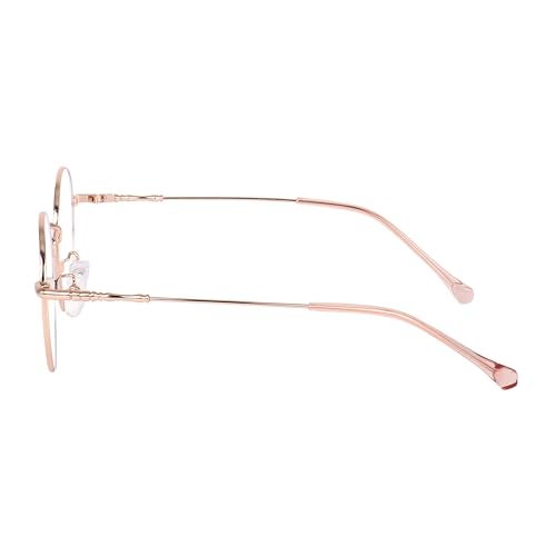 Dervin Zero Power Computer Bluelight Blocking Glasses For Men and Women | Blue Cut Computer Glasses | Full Rim Oval Shape Glasses | Anti Glare, Lightweight & Blocks Harmful Rays (Rose Gold) - Image 4