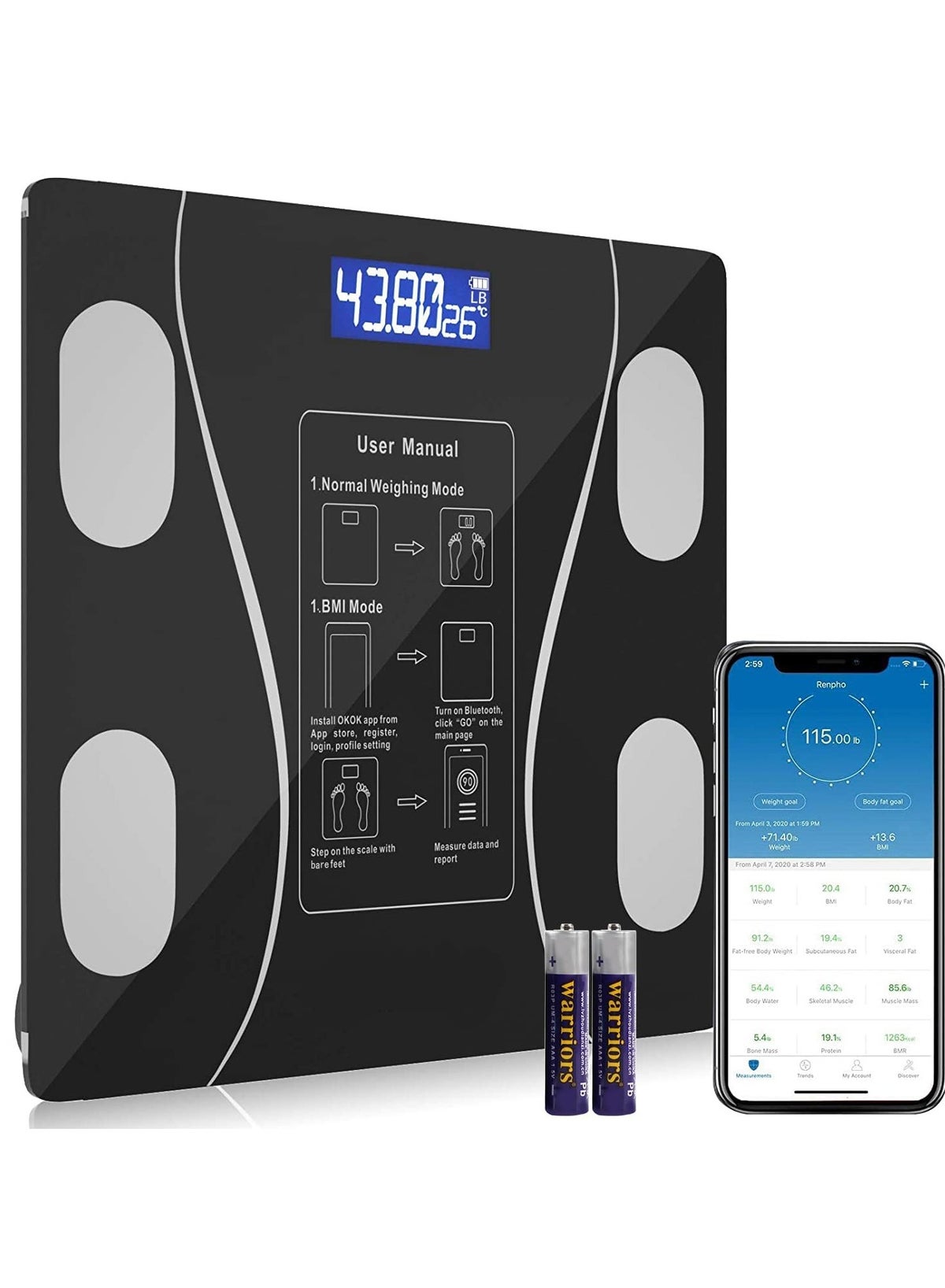 INFLUX Smart Digital Weighing Scale for Body Weight - Bluetooth Weight ...