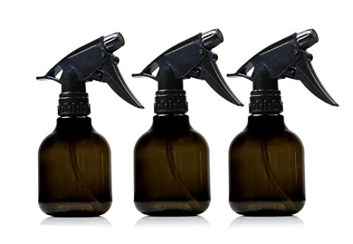Nechtik Black Plastic Spray Bottles - 8 Oz, Pack Of 3, Leak Proof, BPA Free Material, Small Spray Bottle, Adjustable Trigger Mist to Stream And Off Modes. - Image 1