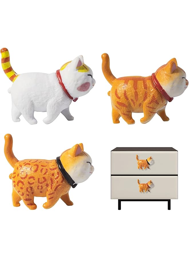 The Bros Animal Knobs for Cabinets and Drawers, Cat Drawer Pulls and Knobs, Decorative Dresser knobs for Kitchen Bedroom Furniture Closet Cupboard, 3psc - Image 1