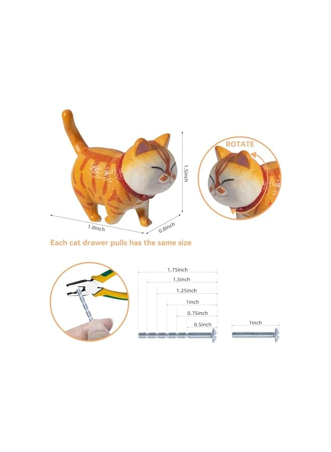 The Bros Animal Knobs for Cabinets and Drawers, Cat Drawer Pulls and Knobs, Decorative Dresser knobs for Kitchen Bedroom Furniture Closet Cupboard, 3psc - Image 5