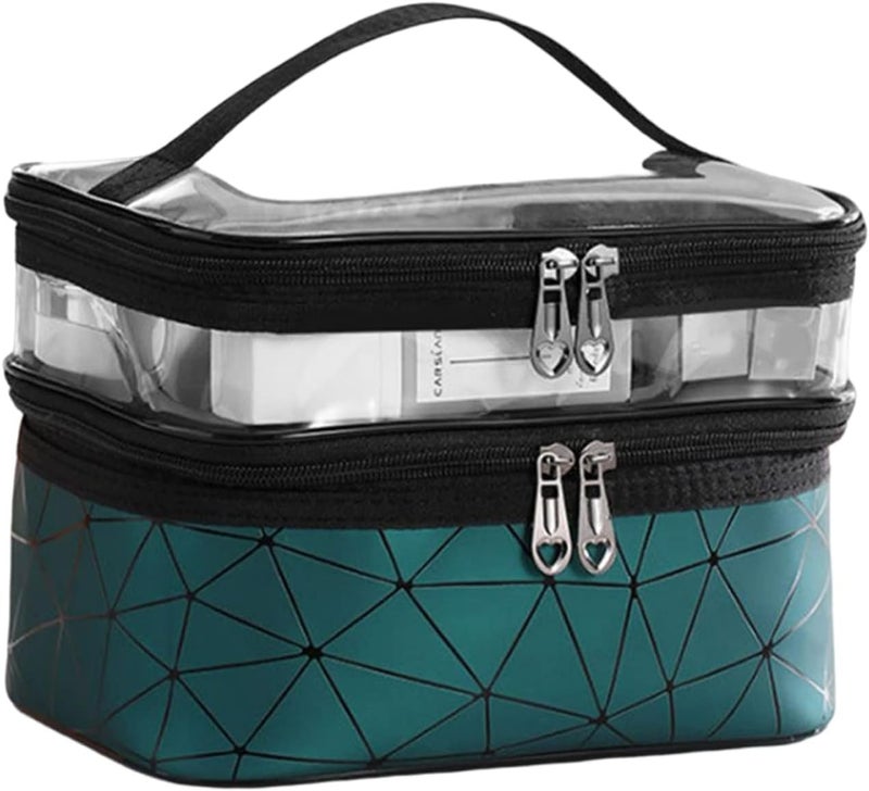 ACHARAJ Womens Make Up Travel Organizer Toiletry Kit Bag Pouch for Brush Make up Holder Fashion Portable Heavy Luxury Bag Green - Image 1